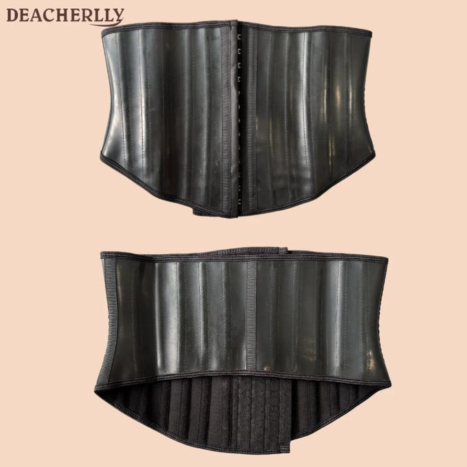 29 Steel Bones - Short Torso Latex Waist Trainer –Adjustable Hooks, Cotton Inner