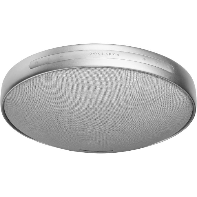 Harman Kardon Onyx Studio 9 - Portable Stereo Bluetooth Home Speaker with Built-in Battery and USB Charging, self-Tuning, and Multi-Speaker Connection by Auracast - Grey 1 Year Warranty