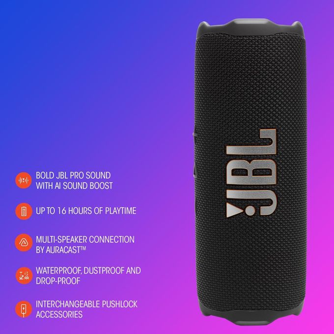Jbl Flip 7 Original Bluetooth wireless waterproof speaker - Black ( 1 Year Warranty)