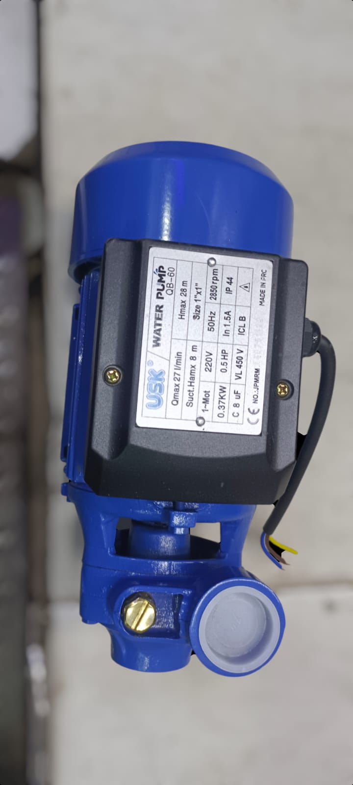 usk Booster Water Pump 0.5HP 0.37kw 28m head,8m suntion,27l/min
