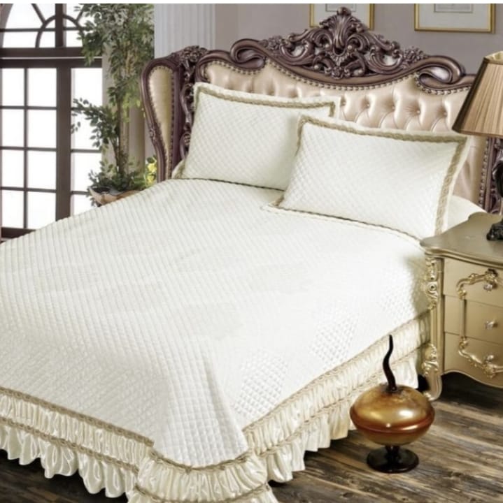 [SPECIAL OFFERS !!! ] 3 pcs size 6X6 classy stylish high quality home Heavy cotton bedcovers, with 2 pillow cases