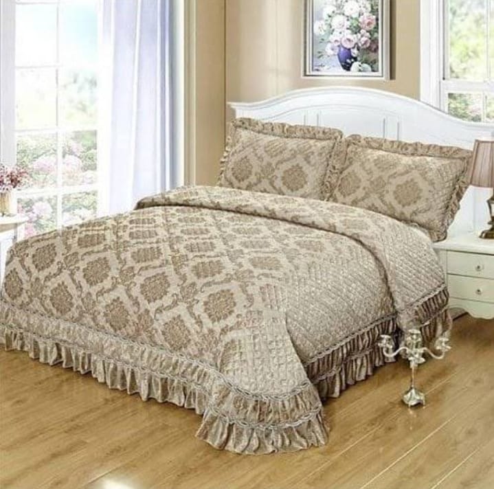 [SPECIAL OFFERS !!! ] 3 pcs size 6X6 classy stylish high quality home Heavy cotton bedcovers, with 2 pillow cases