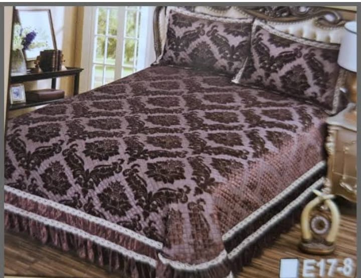 [SPECIAL OFFERS !!! ] 3 pcs size 6X6 classy stylish high quality home Heavy cotton bedcovers, with 2 pillow cases