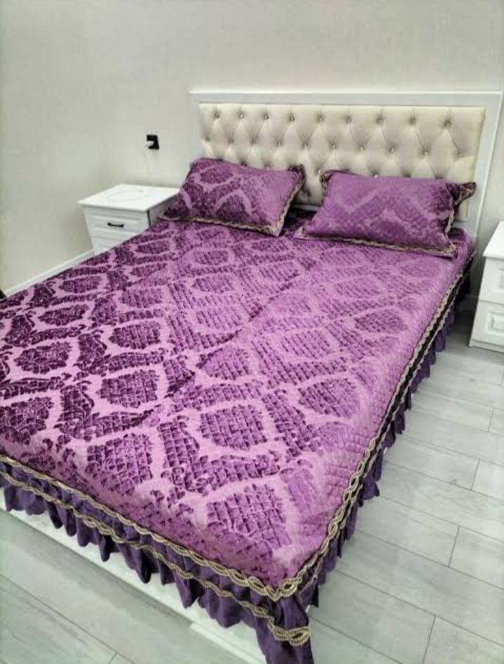 [SPECIAL OFFERS !!! ] 3 pcs size 6X6 classy stylish high quality home Heavy cotton bedcovers, with 2 pillow cases