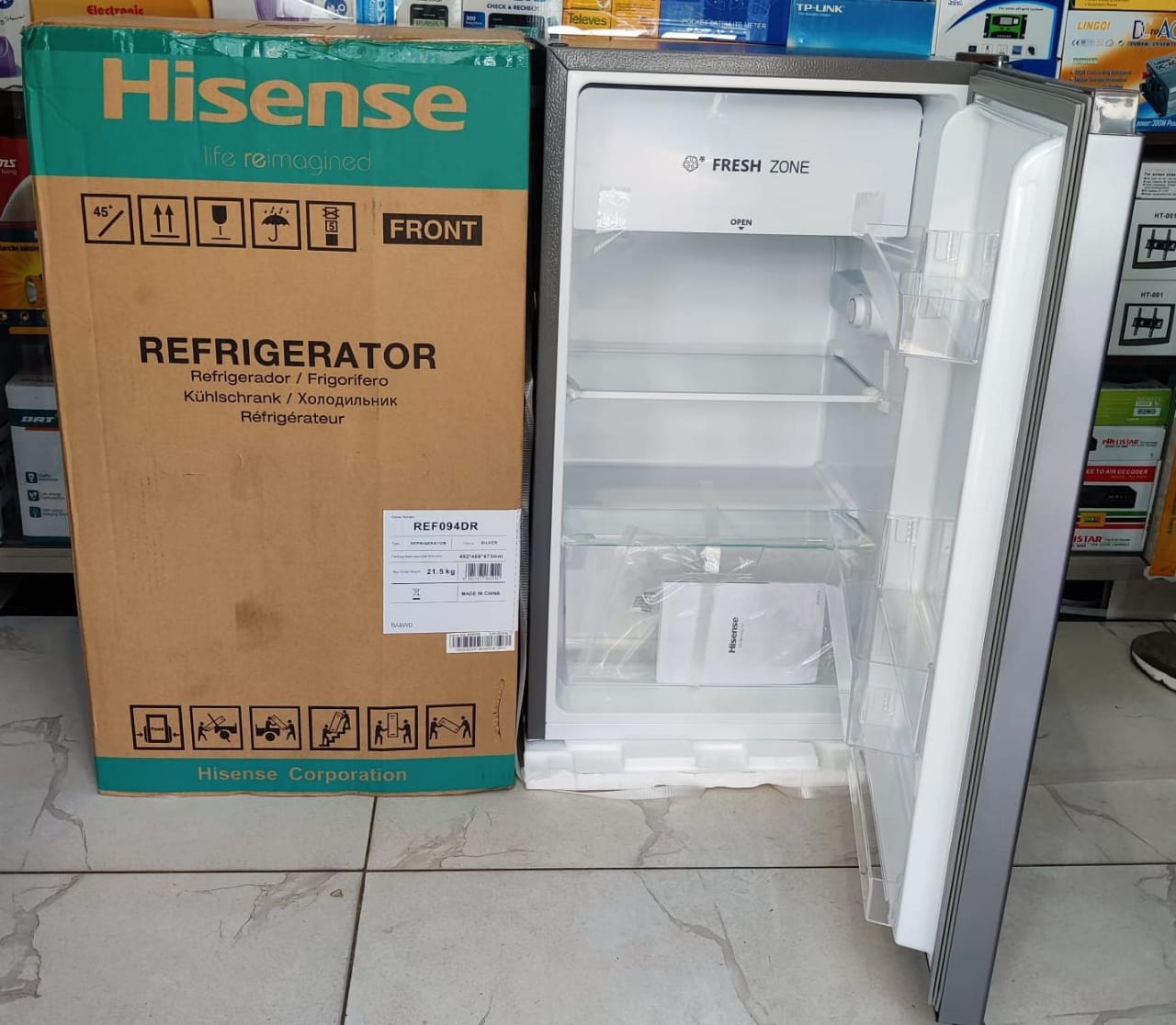 [ SPECIAL OFFERS !!! ] 1 pc Brand new High Quality New Arrivals Kitchen Hisense 94Litres Single Door Fridge