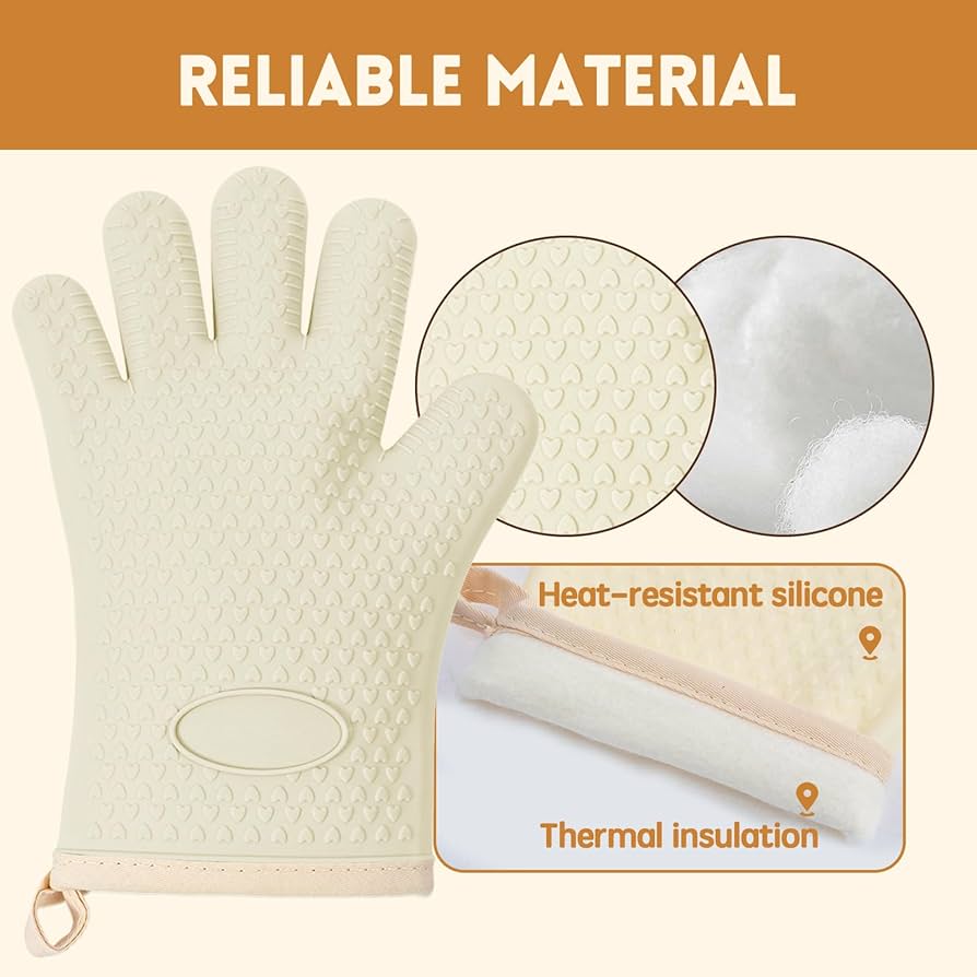 [ MAKES IT EASY AND SAVES COST 🤩🤩✨ !!! ] 1 Pair Brand New High Quality Stylish and Luxurious Home and Kitchen  Love minten single hand oven glove . Designed With Durability and Functionality ✨