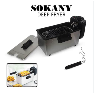 🍟 Sokany Electric Deep Fryer (3L) ✨ Compact & perfect for home use 💯 Adjustable temperature control 🚀 Fast heating, easy to clean 🌟 Durable stainless steel design 🏡 Ideal for frying snacks & meal