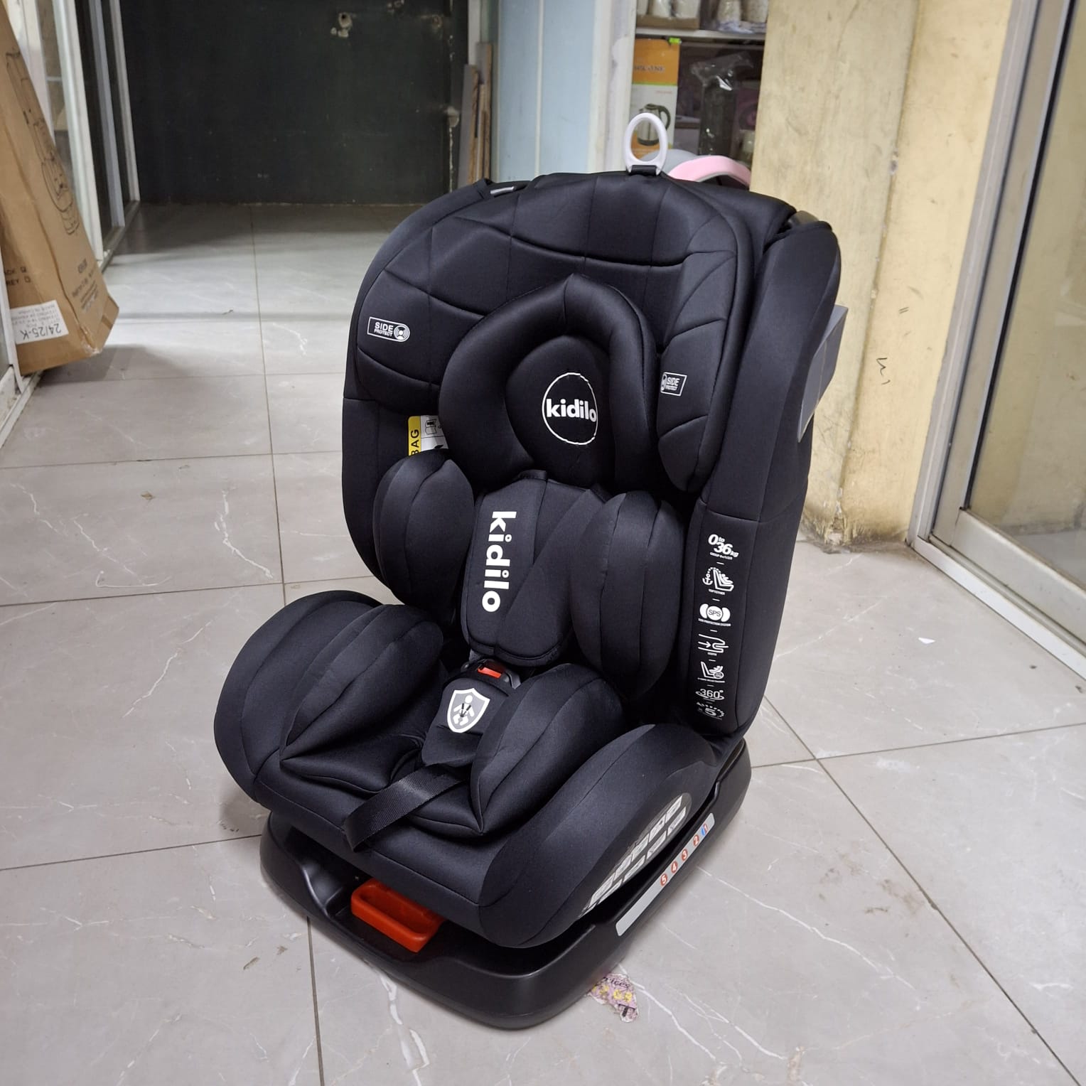 [📢PRICE DROP ALERT! SAVE BIG ON YOUR FAVES 🤑!!!] 1Pc Classy Very Quality Durable 360° Rotating Baby Car Seat with ISOFIX & SPS Protection Has adjustable headrest  at Affordable Price