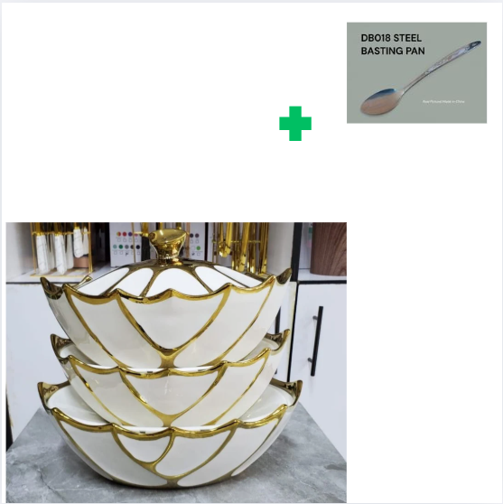 [🔥EXPERIENCE LUXURY FOR LESS 🤩🤩✨ !!! ] 3 Pc Classy Brand New High Quality Stylish Big sized HOTPOTS .Comes With Free Serving Spoons.