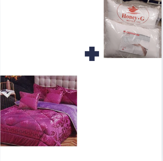 [🔥EXPERIENCE LUXURY FOR LESS 🤩🤩✨ !!! ] 5 Pc Classy Brand New High Quality Silk Duvets,1 bedsheet, 2 pillowcases &   2 comforter cases Size 6*7.Comes With a White Pair of Pillow.
