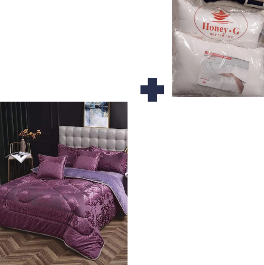 [🔥EXPERIENCE LUXURY FOR LESS 🤩🤩✨ !!! ] 5 Pc Classy Brand New High Quality Silk Duvets,1 bedsheet, 2 pillowcases &   2 comforter cases Size 6*7.Comes With a White Pair of Pillow.