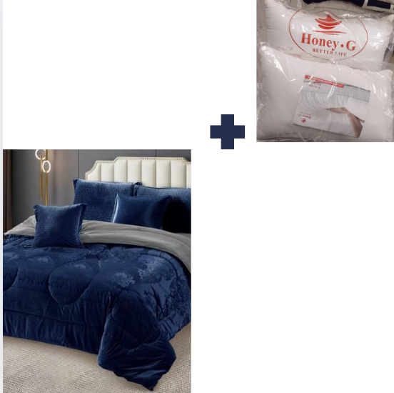 [🔥EXPERIENCE LUXURY FOR LESS 🤩🤩✨ !!! ] 5 Pc Classy Brand New High Quality Silk Duvets,1 bedsheet, 2 pillowcases & 2 comforter cases Size 6*7.Comes With a White Pair of Pillow.