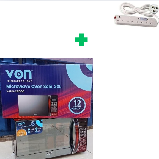 [ LIMITED OFFER 🤩🤩✨...DON'T MISS OUT !!! ] 1 Pc Classy Brand New Very High Quality Stylish and Luxurious Kitchen Von Microwave 20L Digital 20DGX Comes with a Free Extension