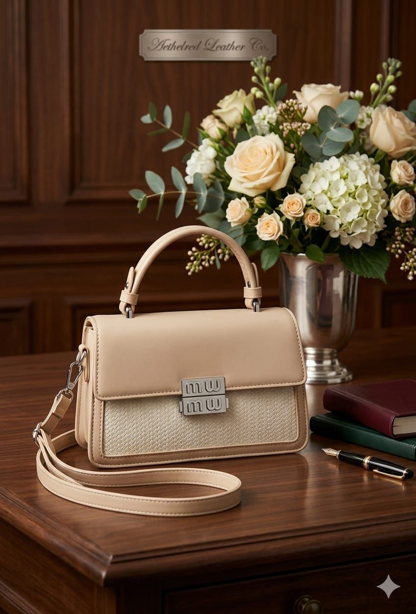 ⚡ FAST SELLING ⚡ Elegant Beige Women Handbag PU Leather Shoulder Crossbody Bag with Top Handle & Metal Lock for Work & Casual Use