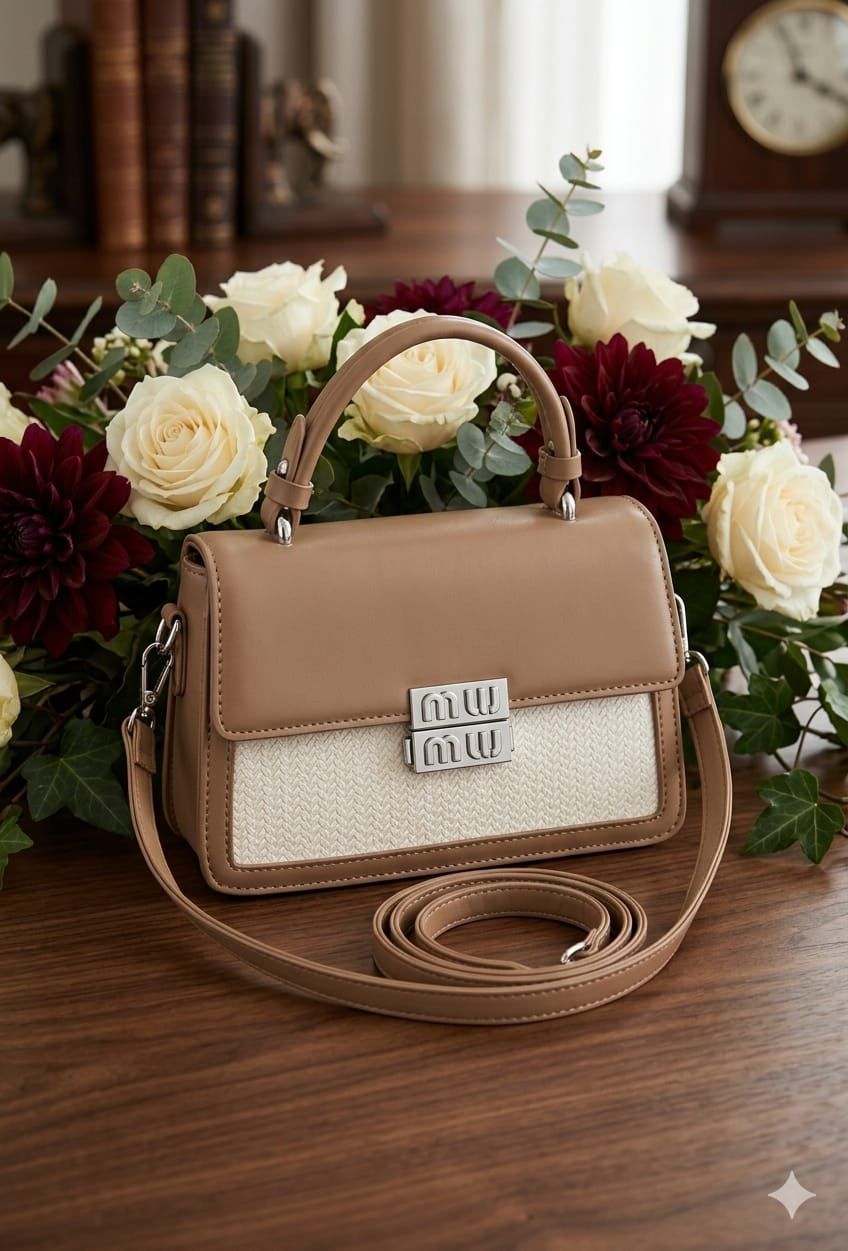 ⚡ FAST SELLING ⚡ Elegant Beige Women Handbag PU Leather Shoulder Crossbody Bag with Top Handle & Metal Lock for Work & Casual Use