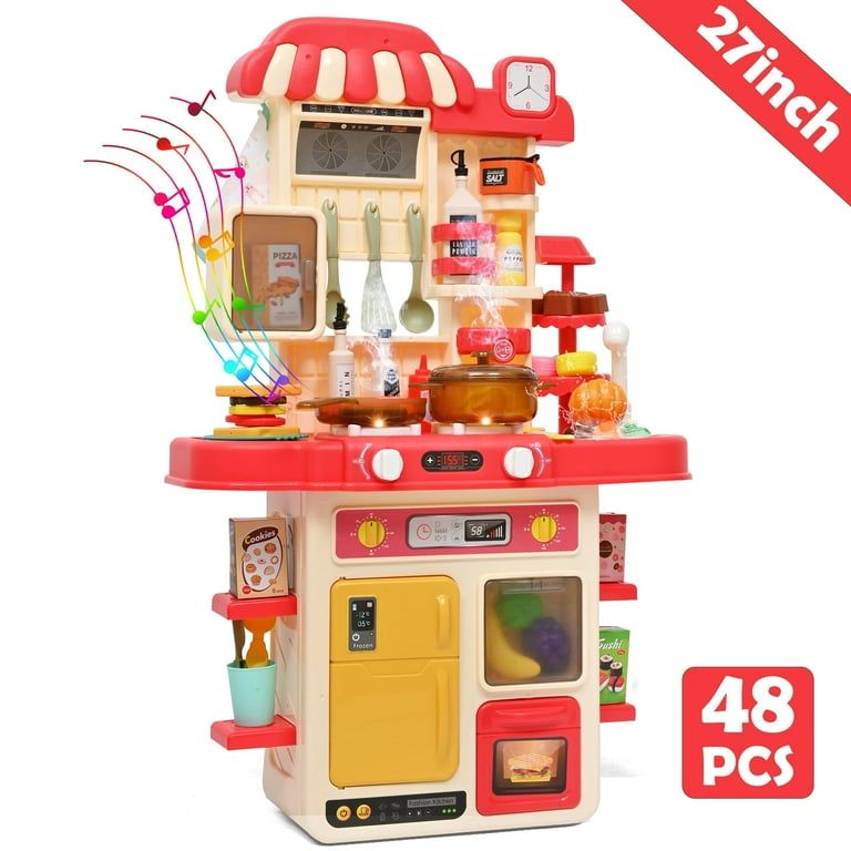 🚨 Don’t Miss 🚨- 48-Pcs Kids Kitchen Playset | Pretend Cooking Toy with Lights & Sounds | Fun & Educational for Toddlers 🎉