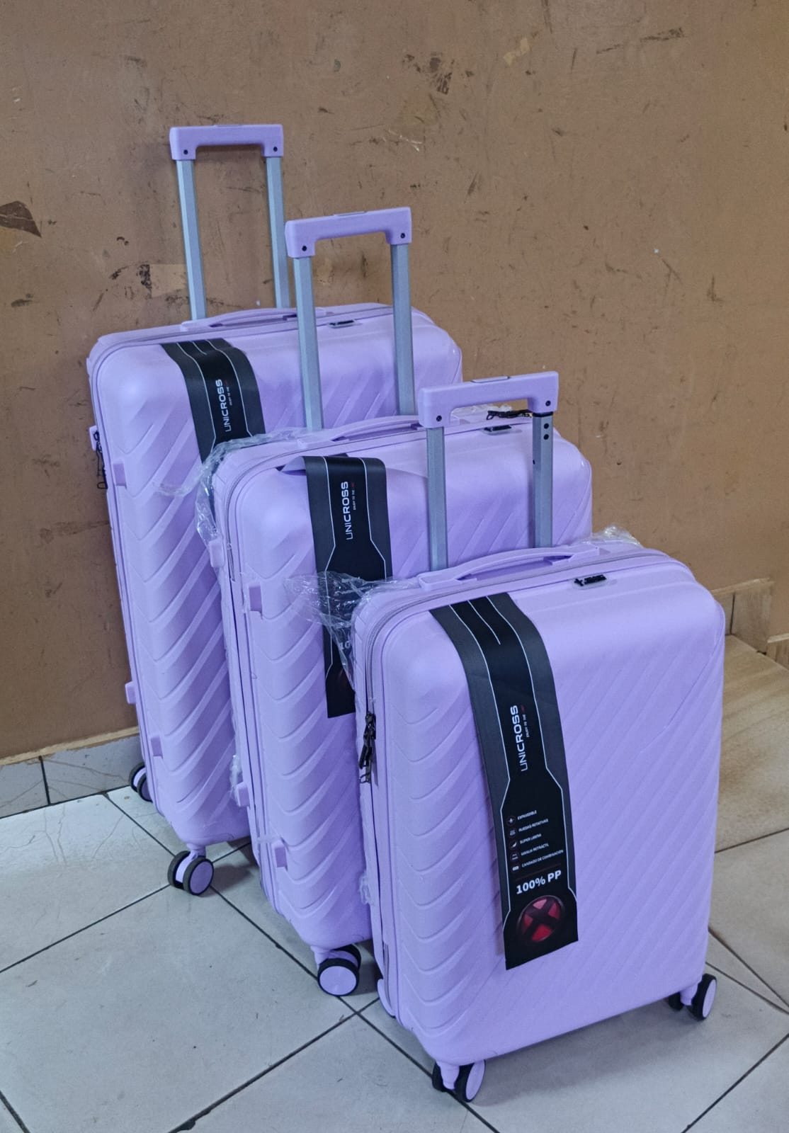 🏆 Exclusive Offer 🏆 Unbreakable Double Zip Rubber Suitcase 3-in-1 Set | Small, Medium, Large | Durable PP Material