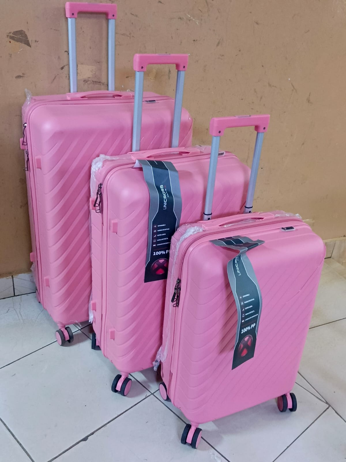 🏆 Exclusive Offer 🏆 Unbreakable Double Zip Rubber Suitcase 3-in-1 Set | Small, Medium, Large | Durable PP Material