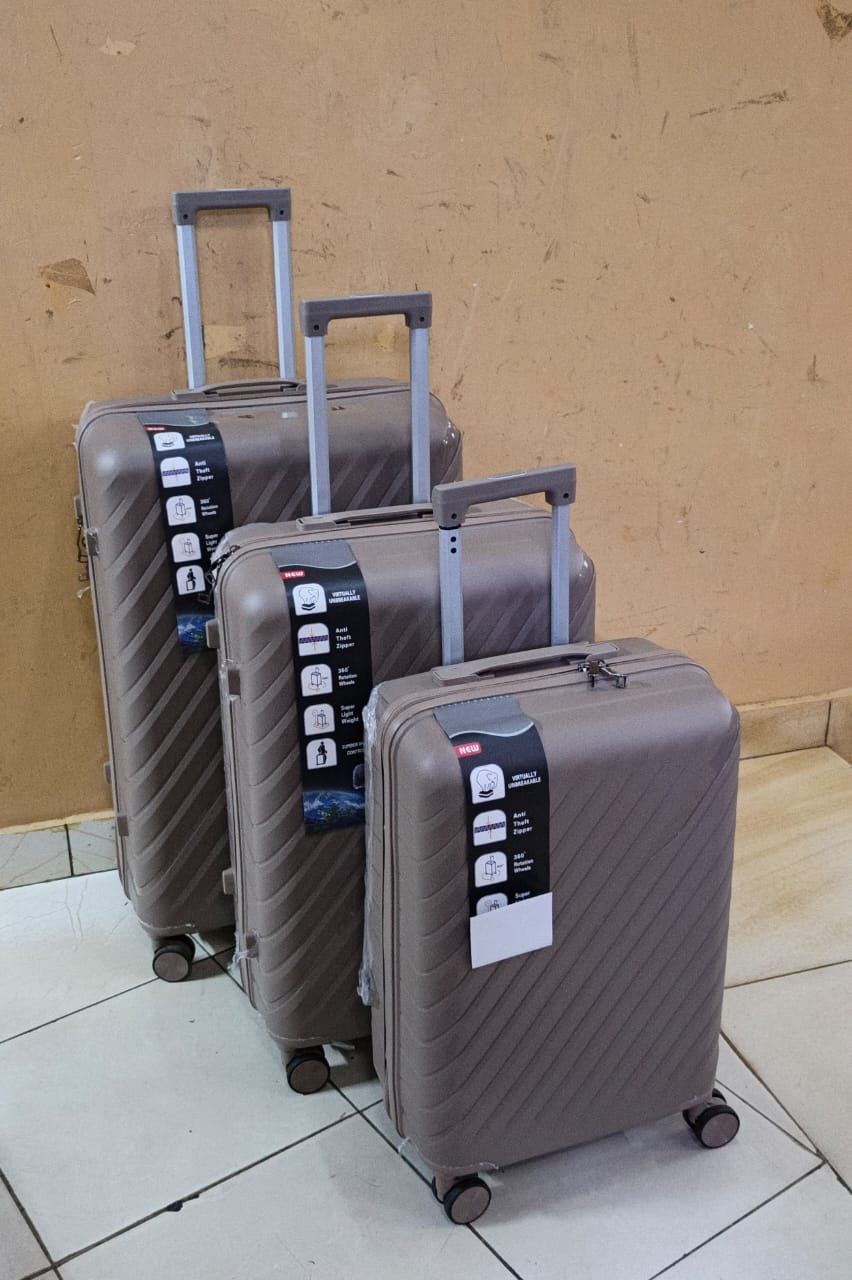 🏆 Exclusive Offer 🏆 Unbreakable Double Zip Rubber Suitcase 3-in-1 Set | Small, Medium, Large | Durable PP Material