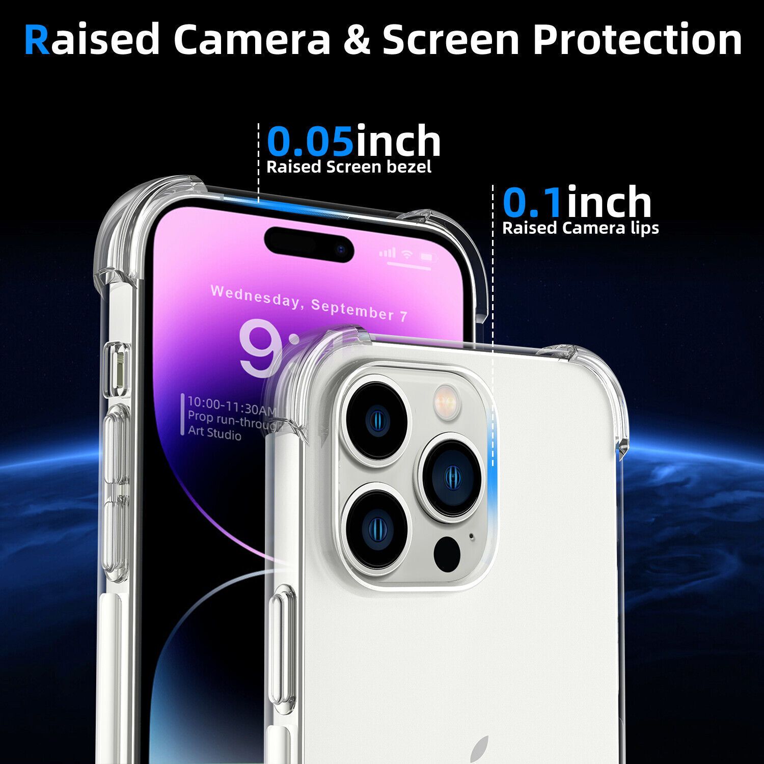 Clear Case shock absorbing case for iPhone 15 Pro