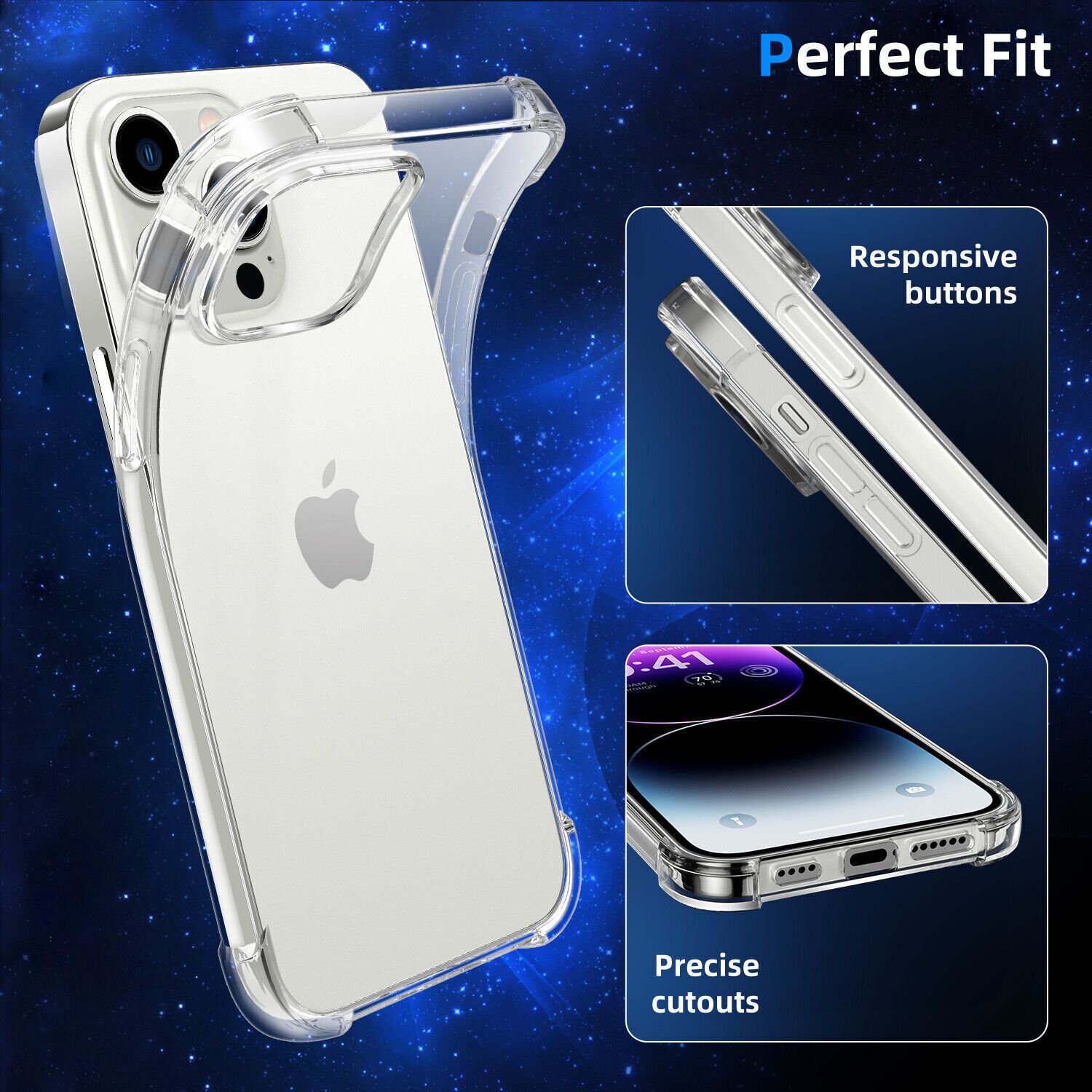Clear Case shock absorbing case for iPhone 15 Pro