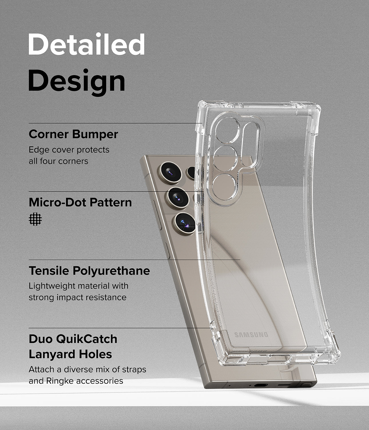 Clear Case shock absorbing case for Samsung Galaxy S24 Ultra