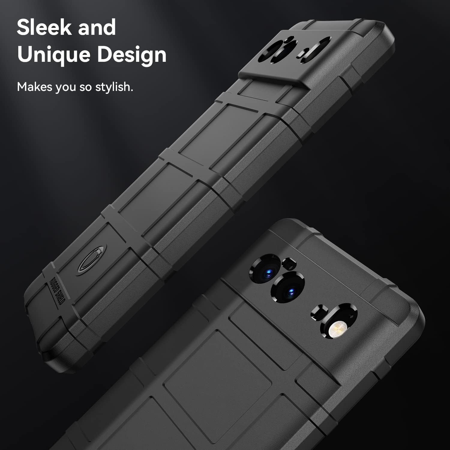 Rugged Shield Full Cover Drop-Tested Shockproof Slim Case with Military Grade Tactical Armor TPU Soft Case for Google Pixel 6