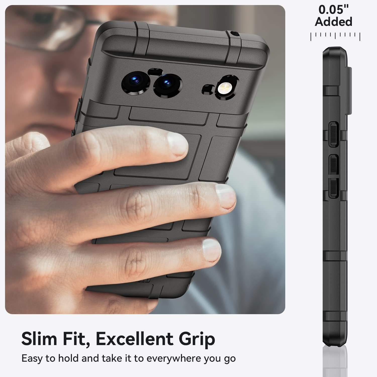 Rugged Shield Full Cover Drop-Tested Shockproof Slim Case with Military Grade Tactical Armor TPU Soft Case for Google Pixel 6