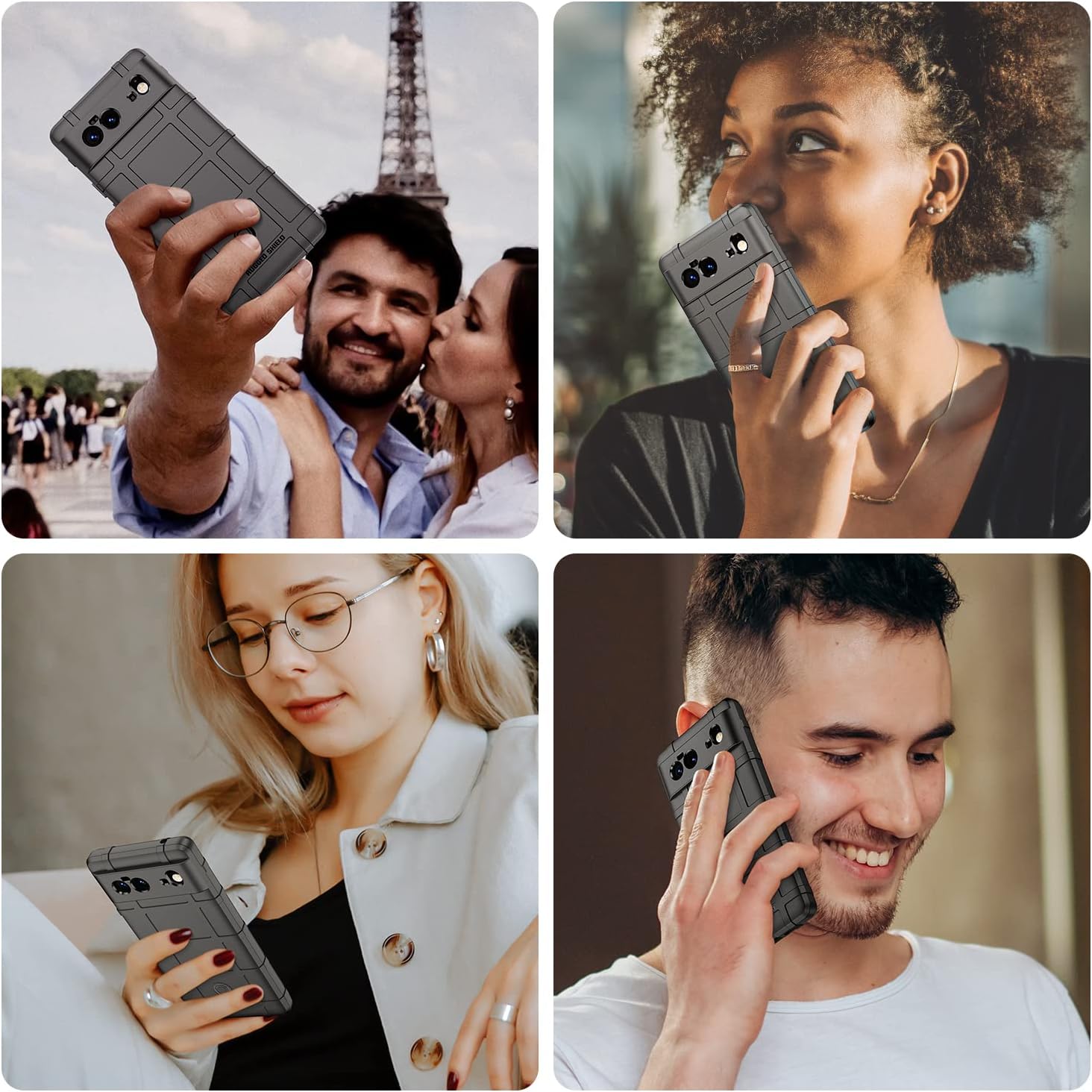 Rugged Shield Full Cover Drop-Tested Shockproof Slim Case with Military Grade Tactical Armor TPU Soft Case for Google Pixel 6