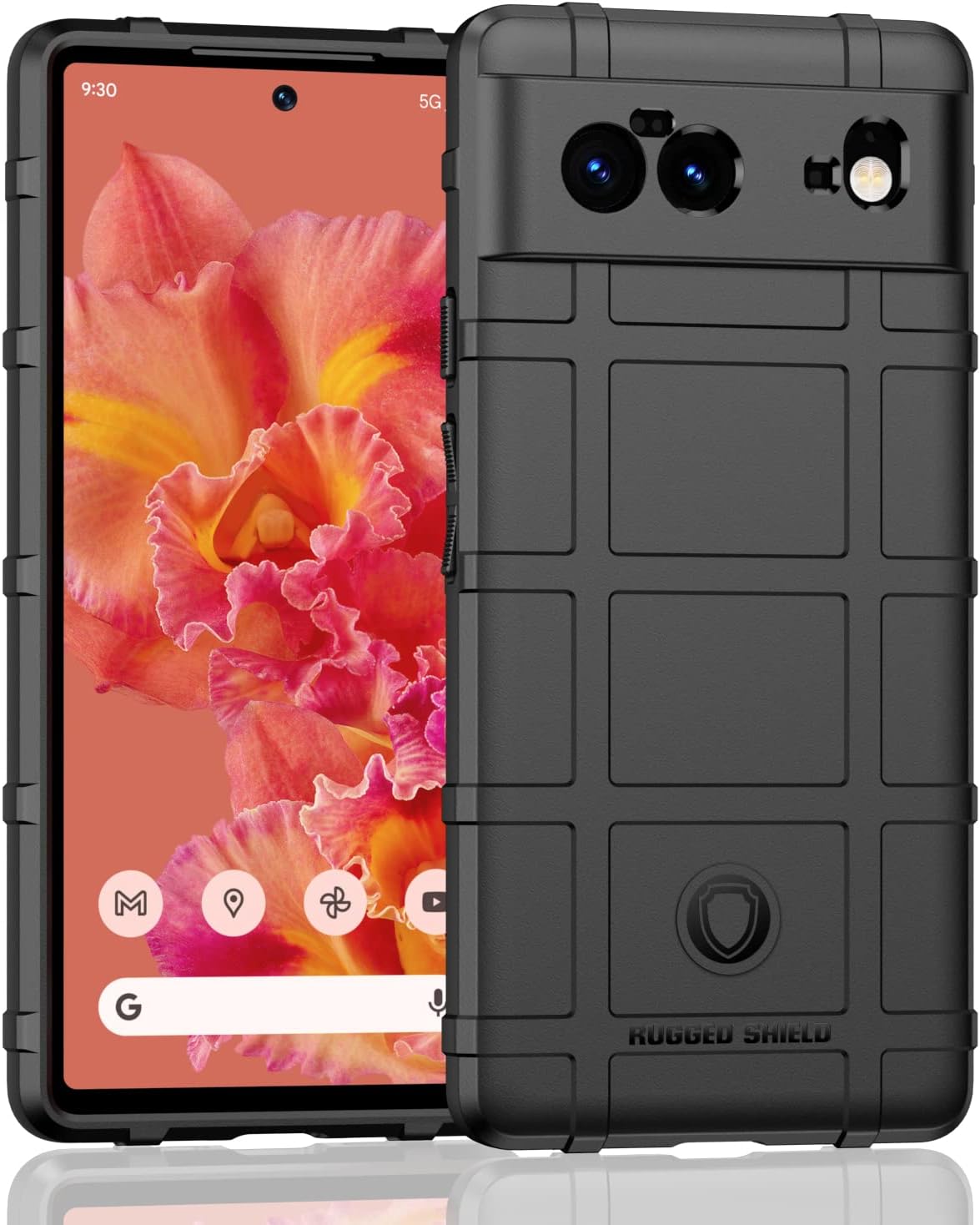 Rugged Shield Full Cover Drop-Tested Shockproof Slim Case with Military Grade Tactical Armor TPU Soft Case for Google Pixel 6