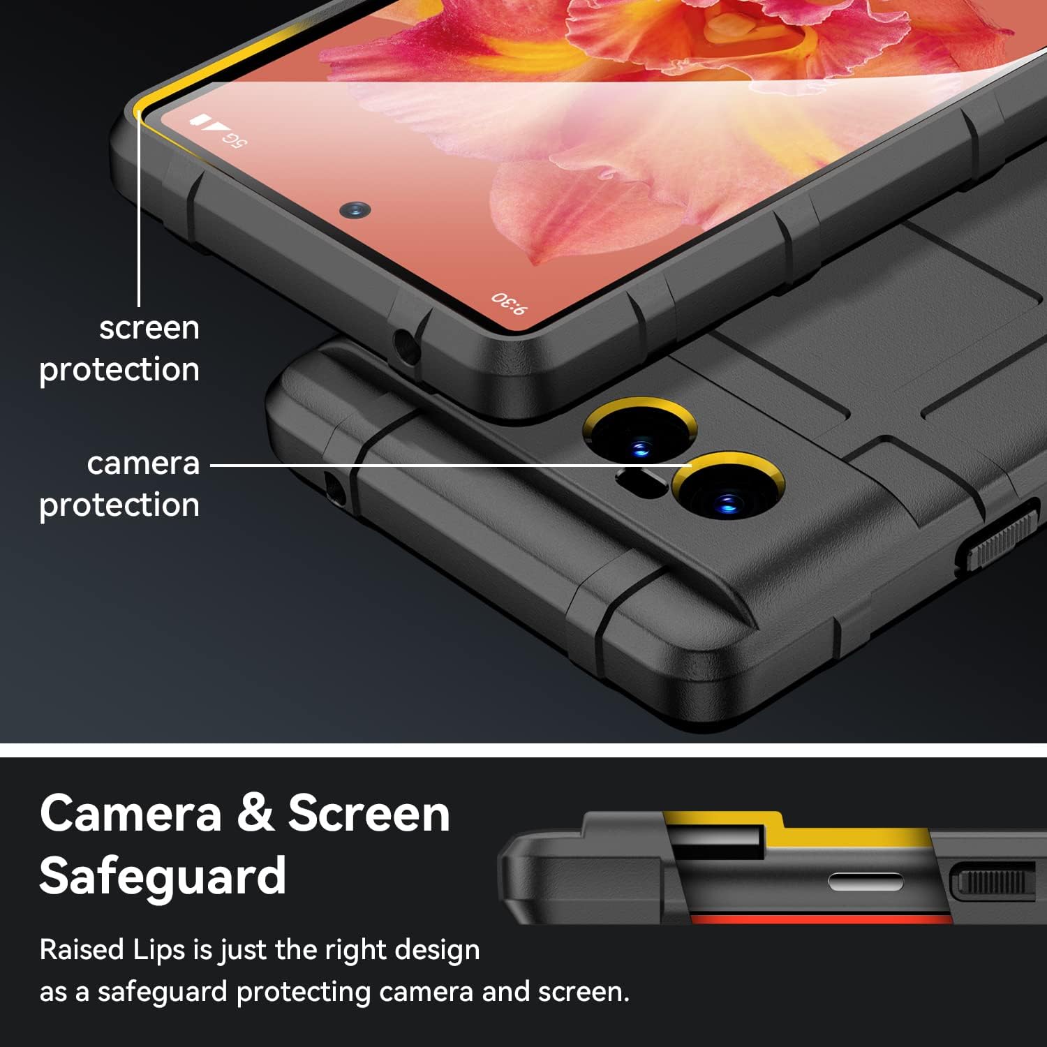 Rugged Shield Full Cover Drop-Tested Shockproof Slim Case with Military Grade Tactical Armor TPU Soft Case for Google Pixel 6