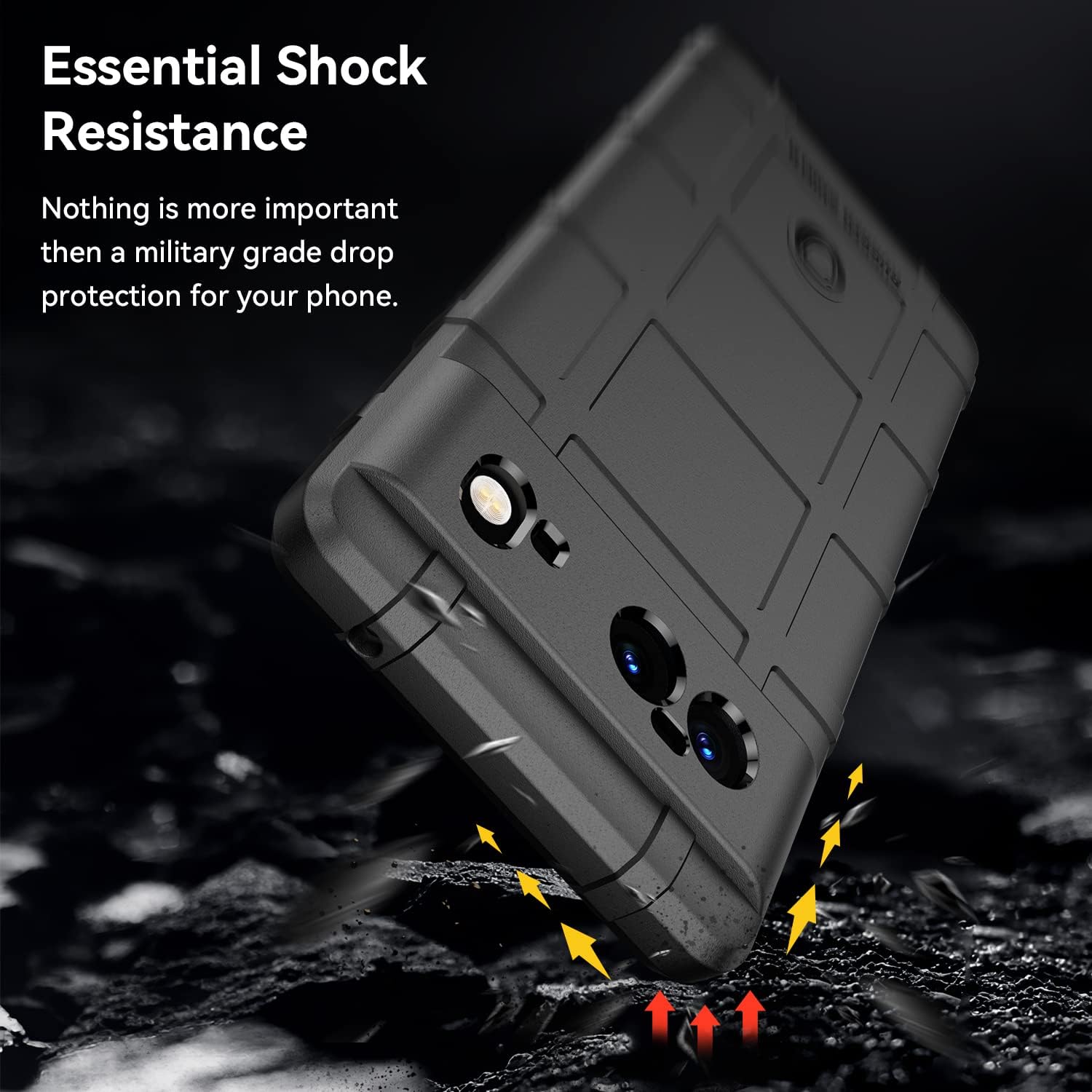 Rugged Shield Full Cover Drop-Tested Shockproof Slim Case with Military Grade Tactical Armor TPU Soft Case for Google Pixel 6