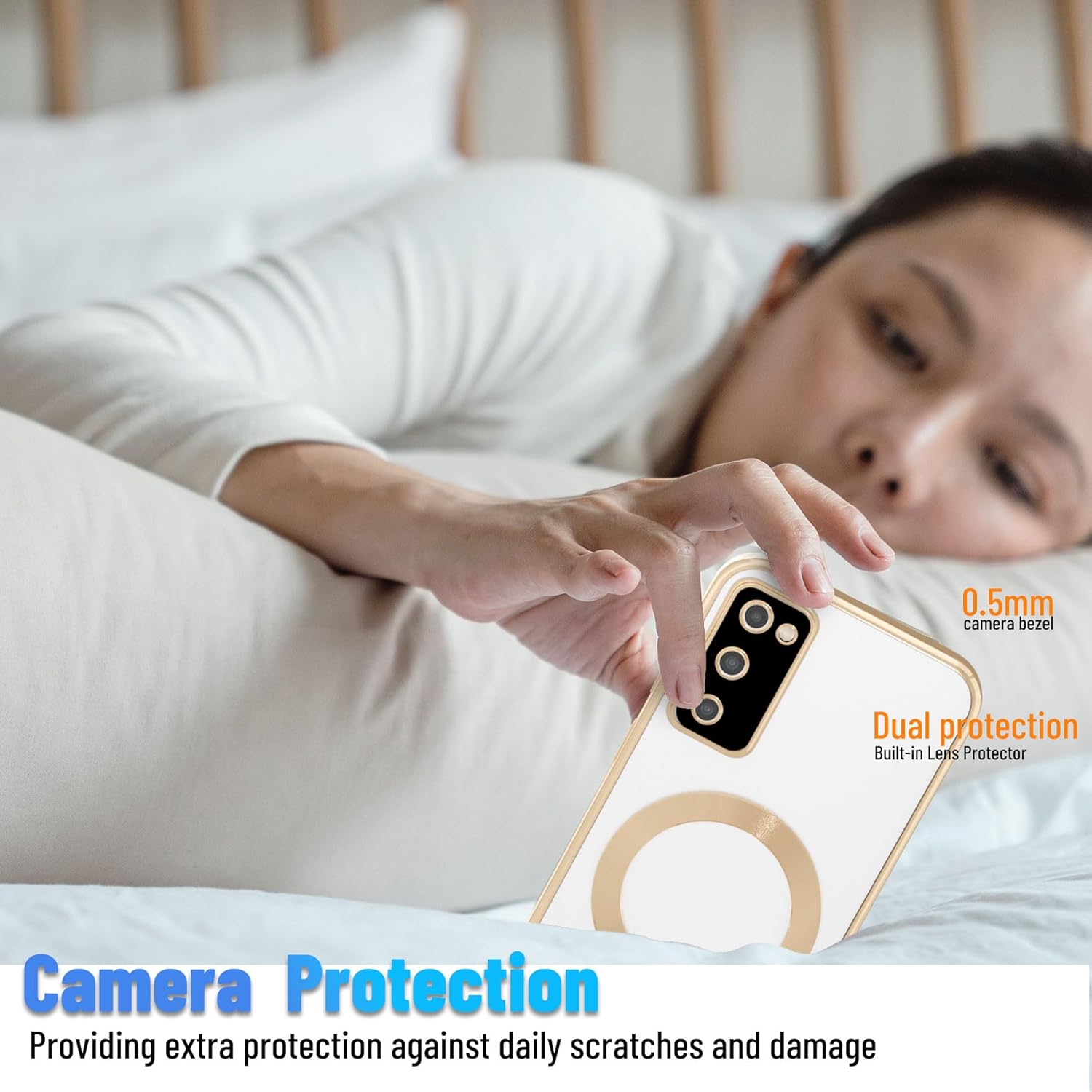 Glossy Electroplated Clear Slim Case Cover with Magnet, Compatible with Magsafe, Supports Wireless Charging, Case Cover for Samsung Galaxy S20 Plus
