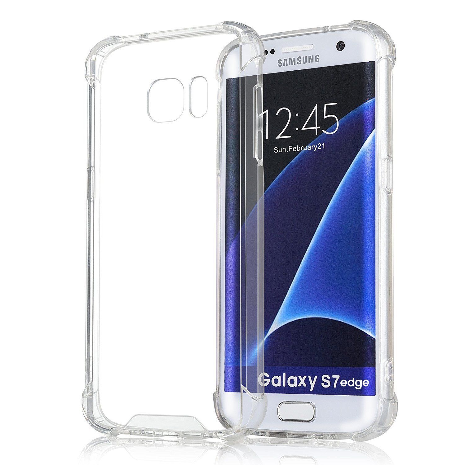 Clear Transparent Shock-absorbing TPU Case Cover for Samsung Galaxy S7 Edge