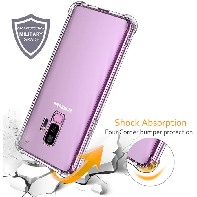 Clear Transparent Shock-absorbing TPU Case Cover for Samsung Galaxy S9+ (Plus)