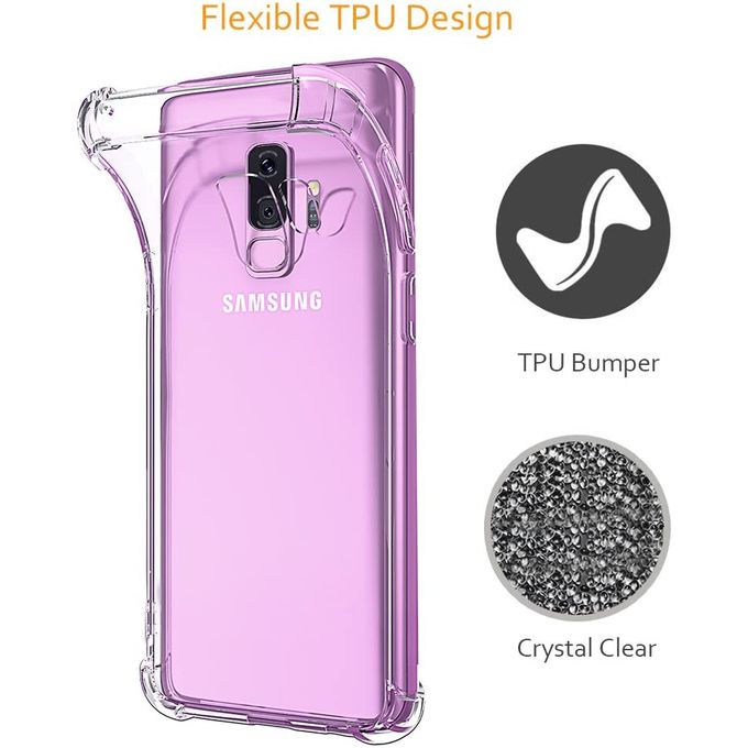 Clear Transparent Shock-absorbing TPU Case Cover for Samsung Galaxy S9+ (Plus)