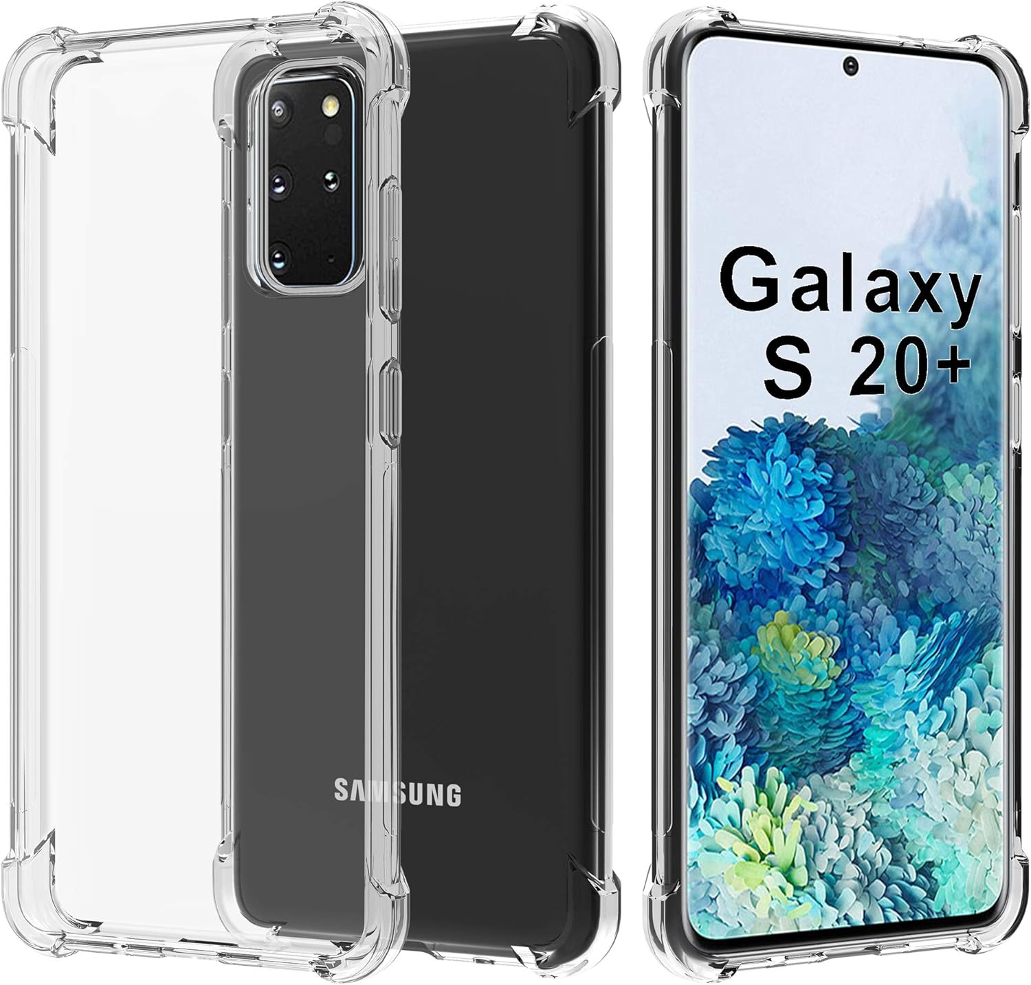 Clear Transparent Shock-absorbing TPU Case Cover for Samsung Galaxy S20+ (Plus)