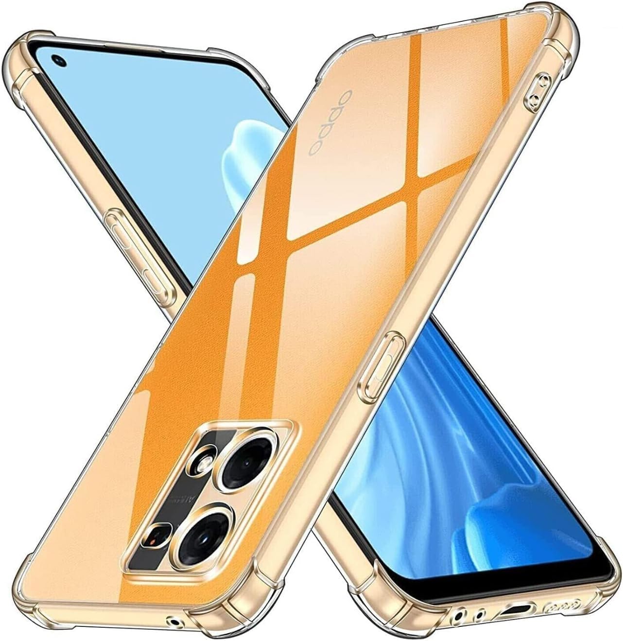 Clear Transparent Shock-absorbing TPU Case Cover for Oppo Reno 7 4G