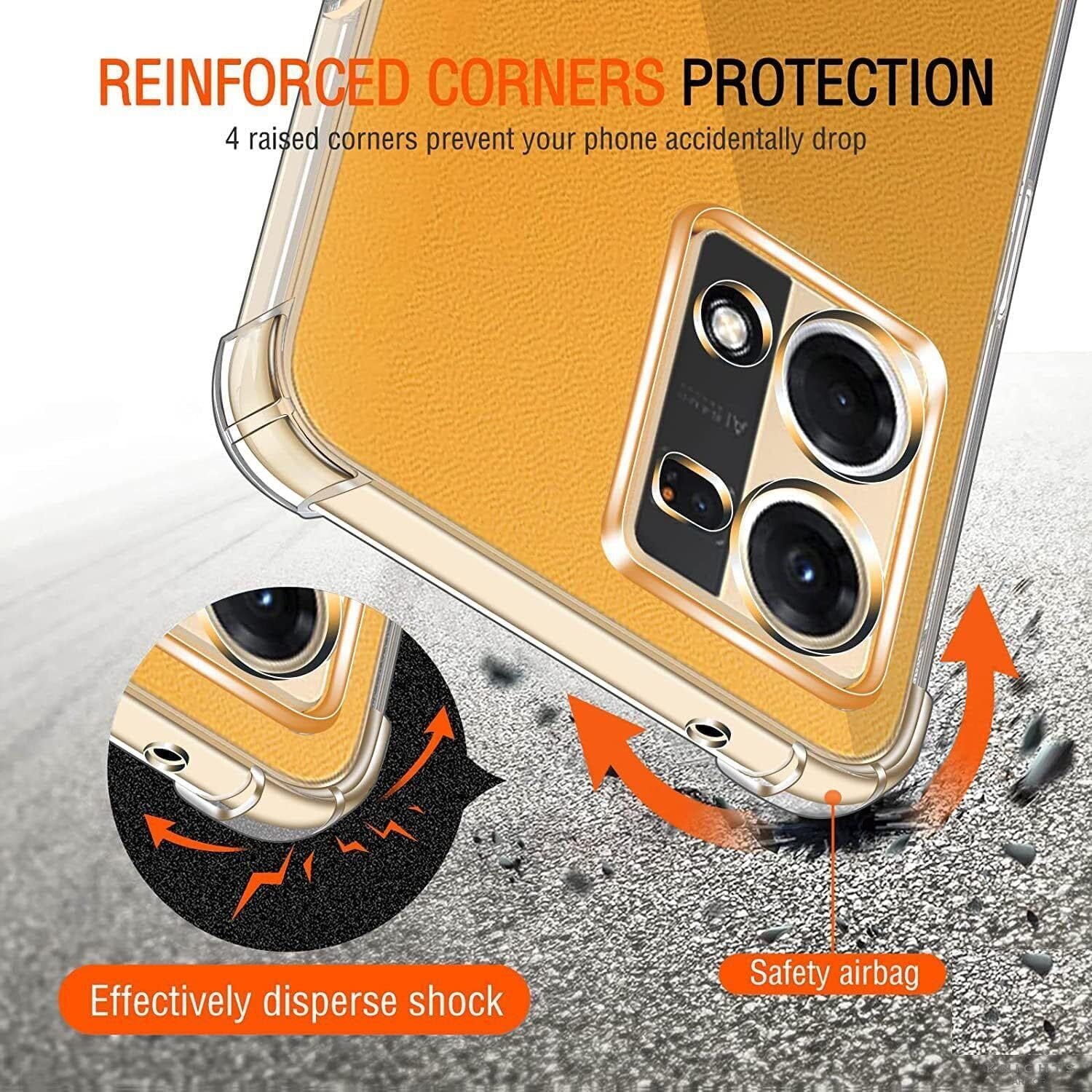 Clear Transparent Shock-absorbing TPU Case Cover for Oppo Reno 7 4G