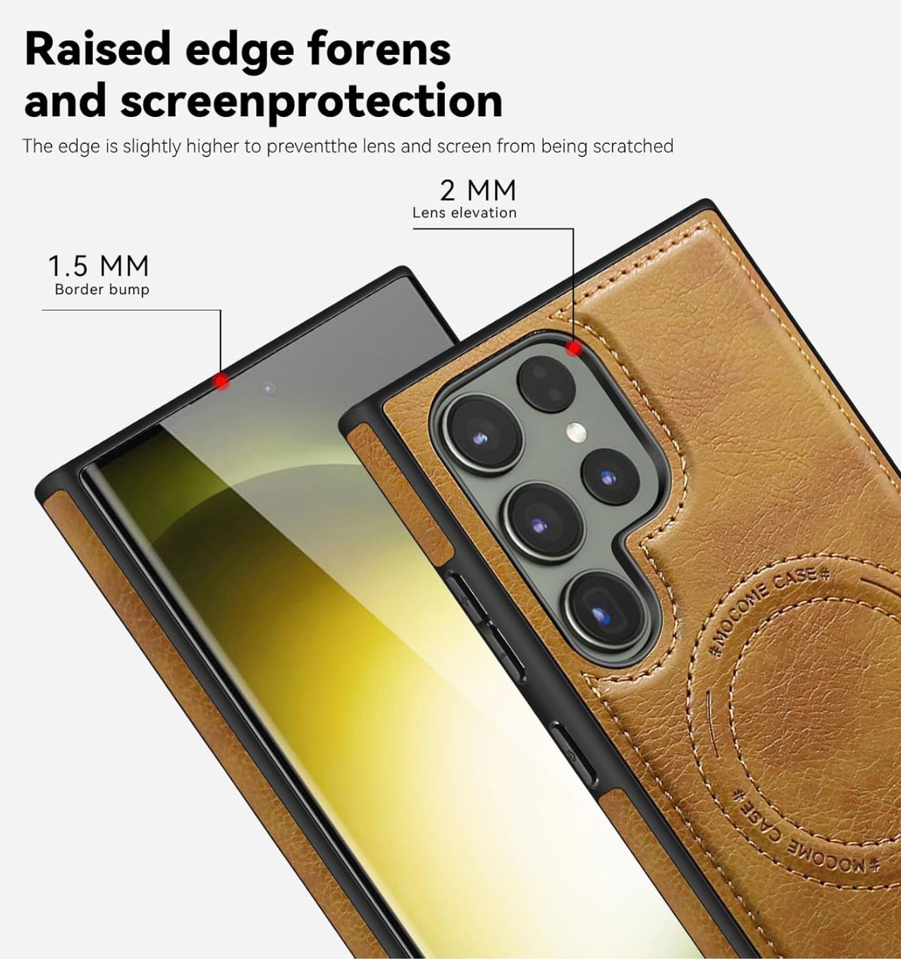 Magnetic Soft PU Leather Case with Wireless Charging, MagSafe Shockproof Phone Cover for Samsung Galaxy S22 Ultra