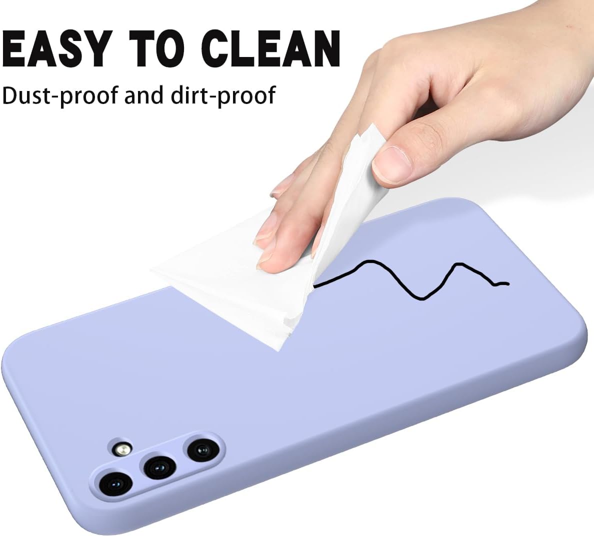 3 Layer Full Covered Slim Soft Rubber, Liquid Silicone Phone Cover Case for Samsung Galaxy A55
