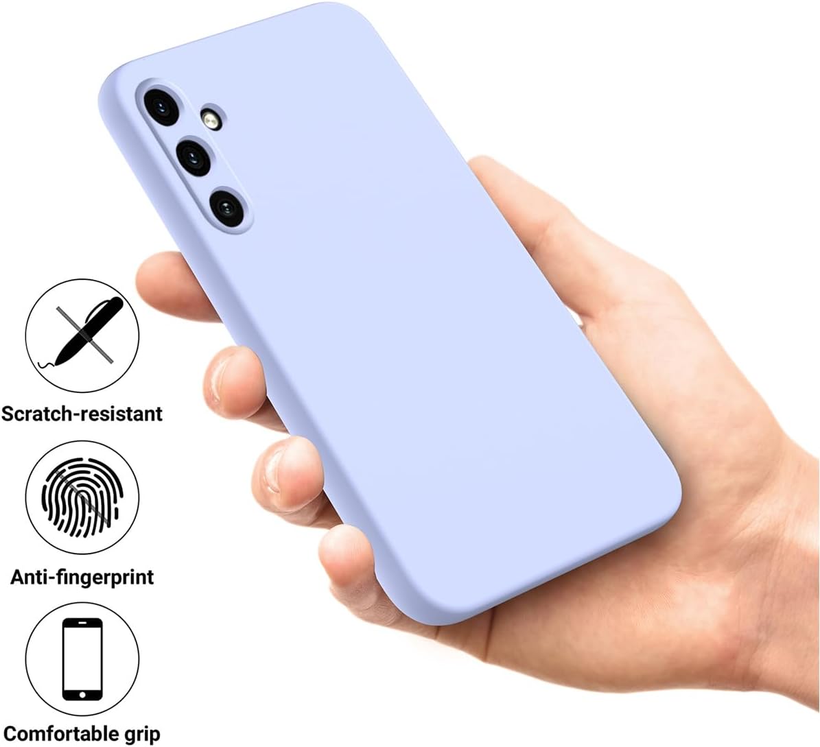 3 Layer Full Covered Slim Soft Rubber, Liquid Silicone Phone Cover Case for Samsung Galaxy A55
