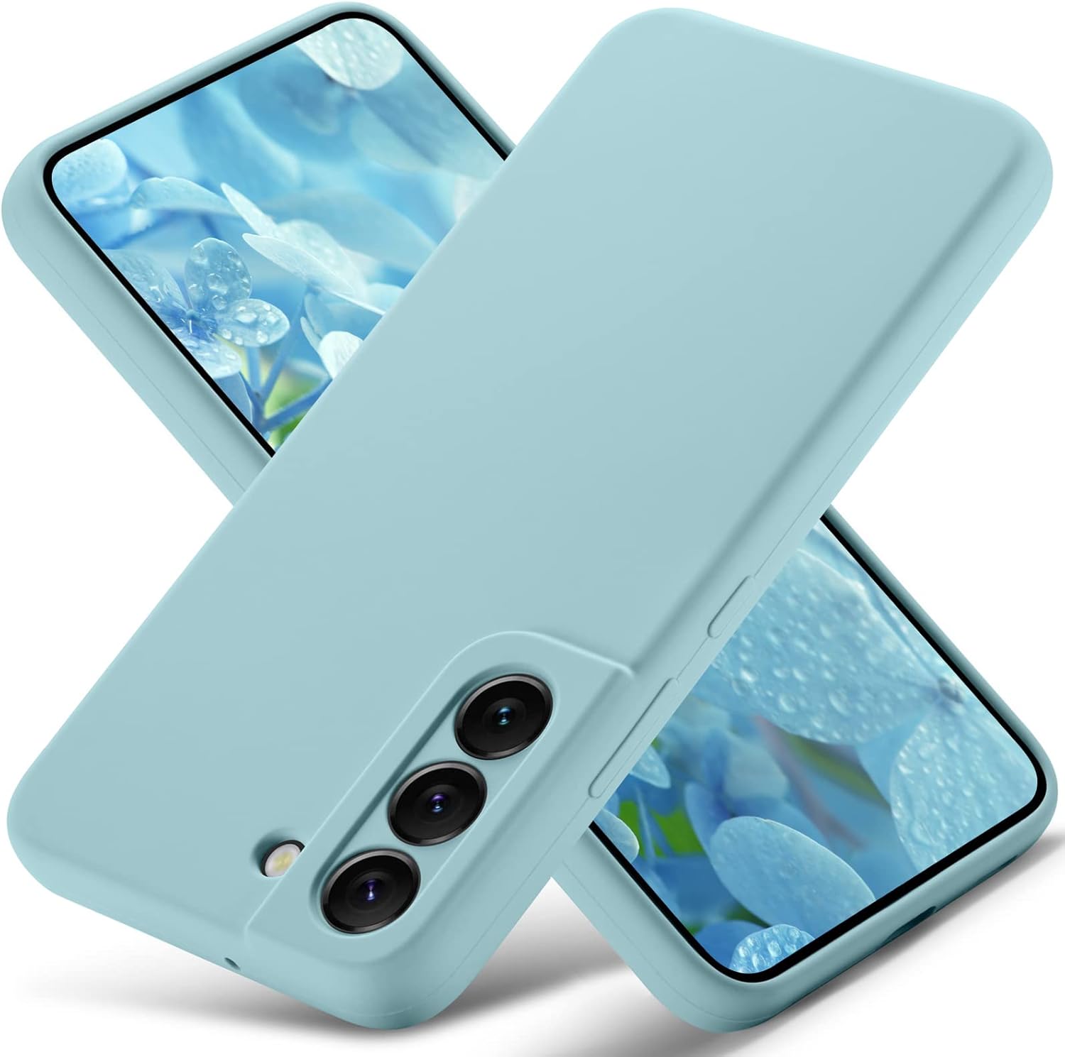 3 Layer Full Covered Slim Soft Rubber, Liquid Silicone Phone Cover Case for Samsung Galaxy S22+ (S22 Plus)