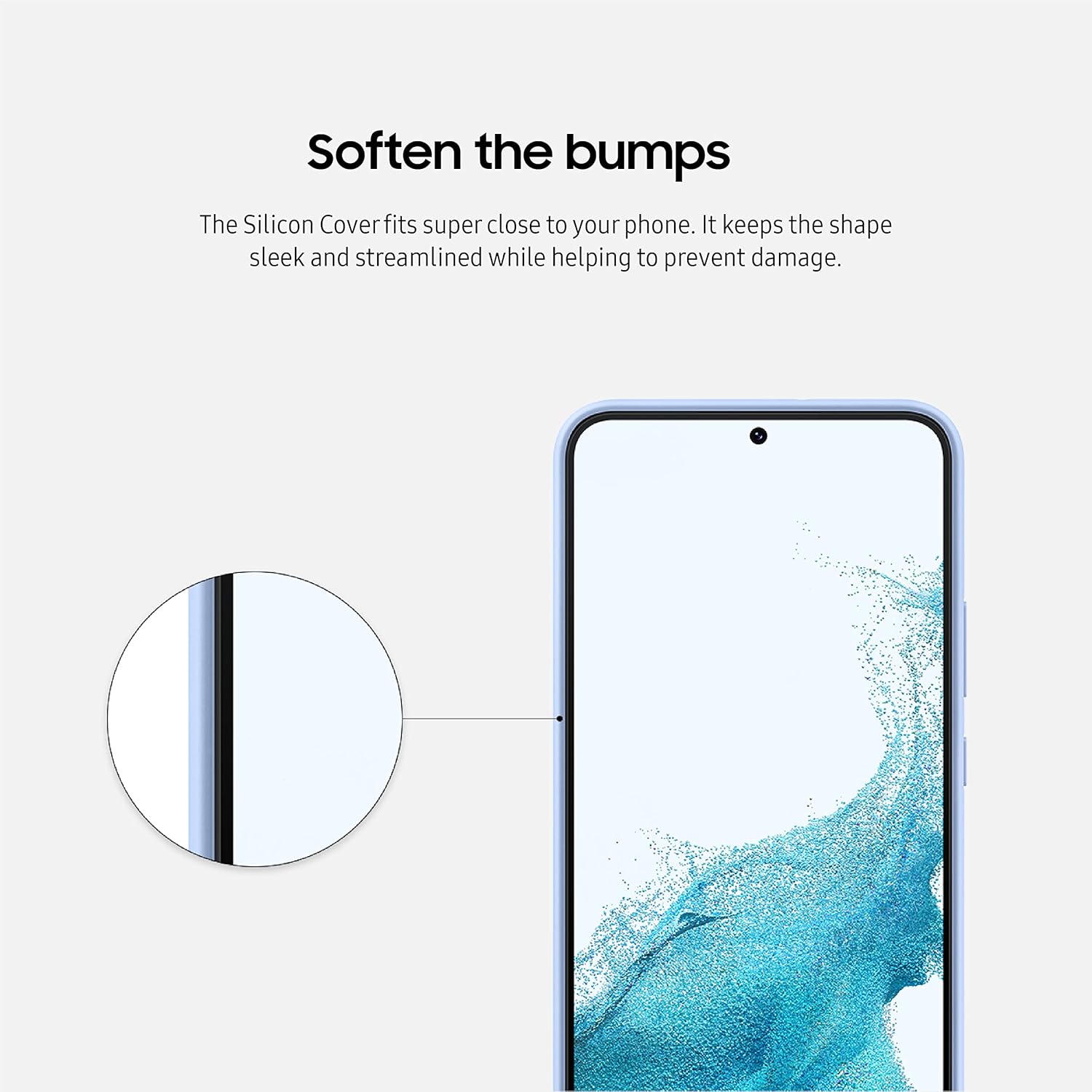 3 Layer Full Covered Slim Soft Rubber, Liquid Silicone Phone Cover Case for Samsung Galaxy S22+ (S22 Plus)
