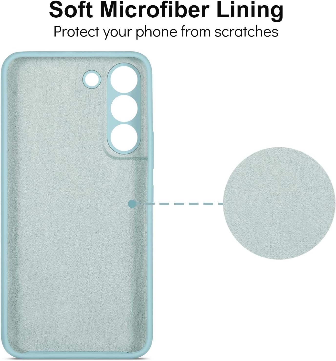 3 Layer Full Covered Slim Soft Rubber, Liquid Silicone Phone Cover Case for Samsung Galaxy S22+ (S22 Plus)