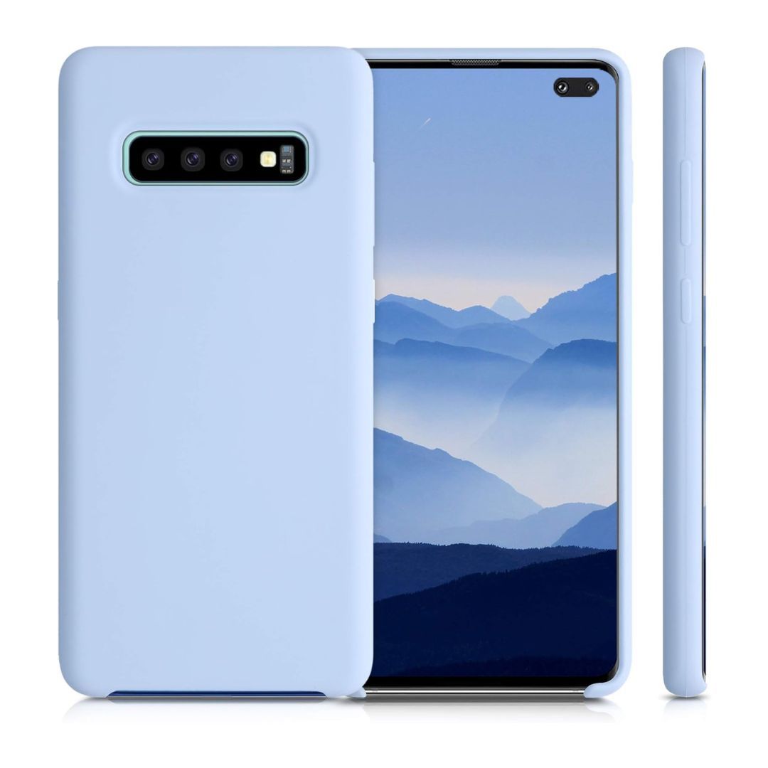 3 Layer Full Covered Slim Soft Rubber, Liquid Silicone Phone Cover Case for Samsung Galaxy S10+ (Galaxy S10 Plus)