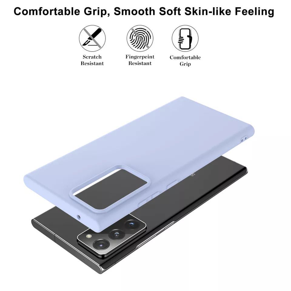 3 Layer Full Covered Slim Soft Rubber, Liquid Silicone Phone Cover Case for Samsung Galaxy Note 20 Ultra