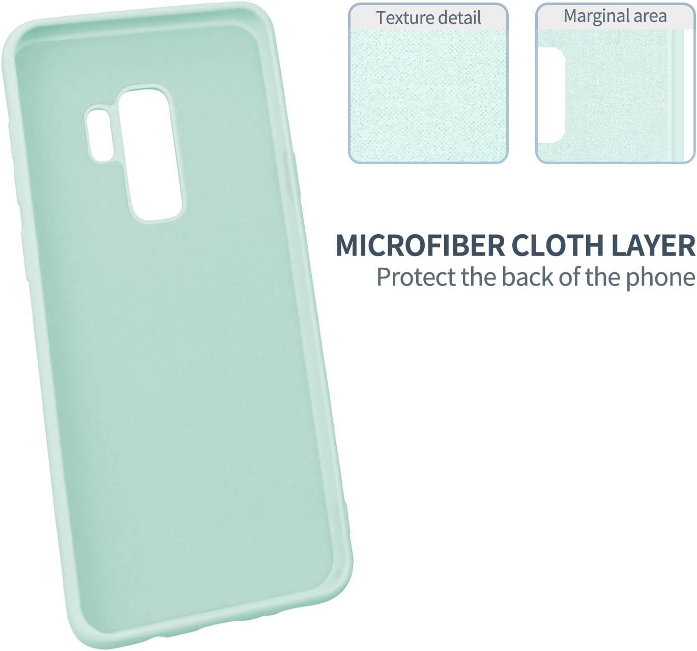 3 Layer Full Covered Slim Soft Rubber, Liquid Silicone Phone Cover Case for Samsung Galaxy S9+ (Samsung Galaxy S9 Plus)