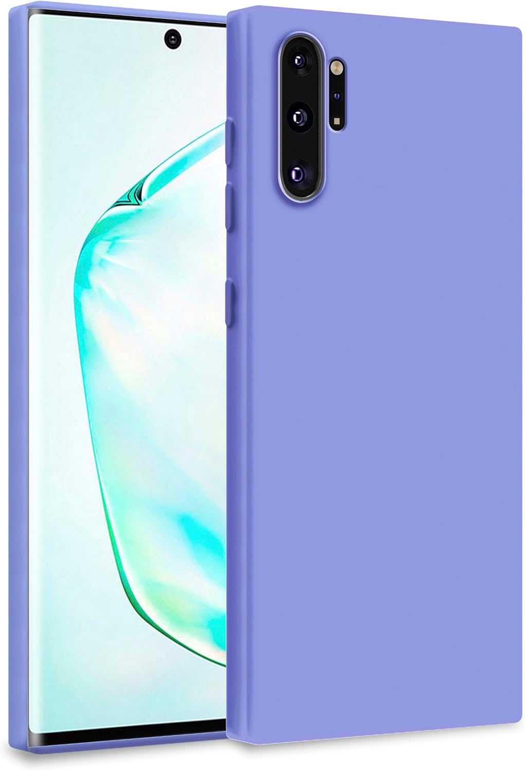 3 Layer Full Covered Slim Soft Rubber, Liquid Silicone Phone Cover Case for Samsung Galaxy Note 10+ (Samsung Galaxy Note 10 Plus)