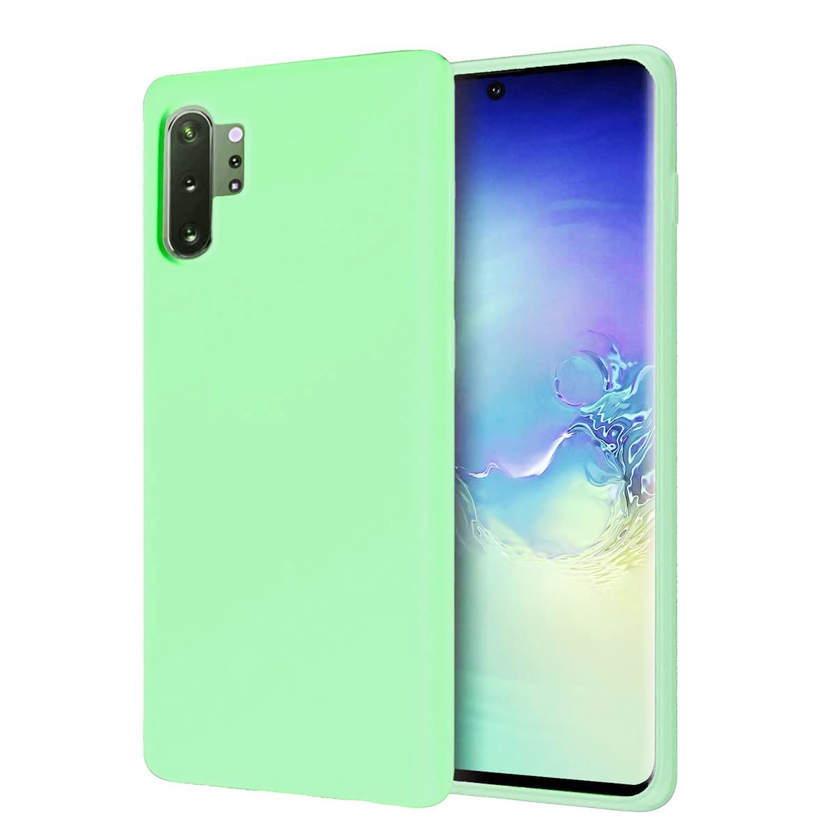 3 Layer Full Covered Slim Soft Rubber, Liquid Silicone Phone Cover Case for Samsung Galaxy Note 10+ (Samsung Galaxy Note 10 Plus)